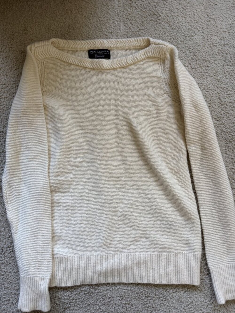 Banana Republic Filpucci Italian Yarn Sweater - Cream Merino Cashmere Blend